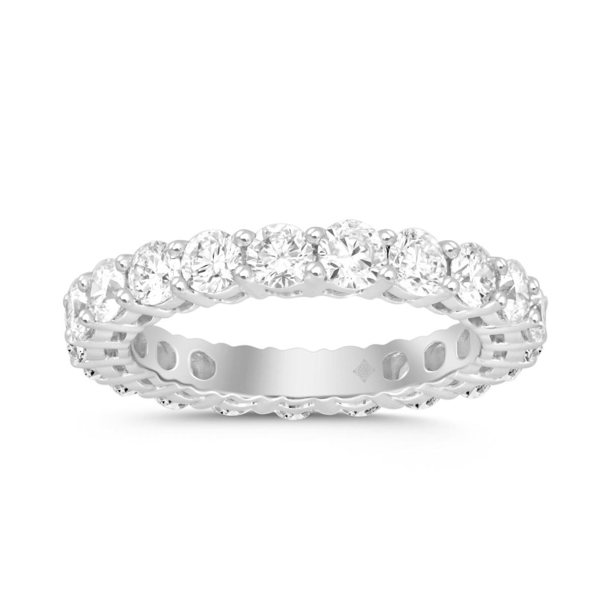 LADIES ETERNITY BAND 2 7/8CT ROUND DIAMOND 14K WHITE GOLD