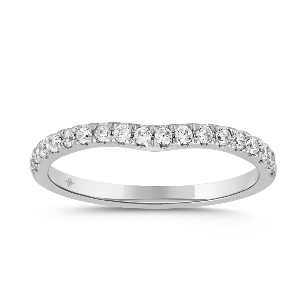 14K WHITE GOLD 1/4CT ROUND DIAMOND ONLY LADIES BAN...