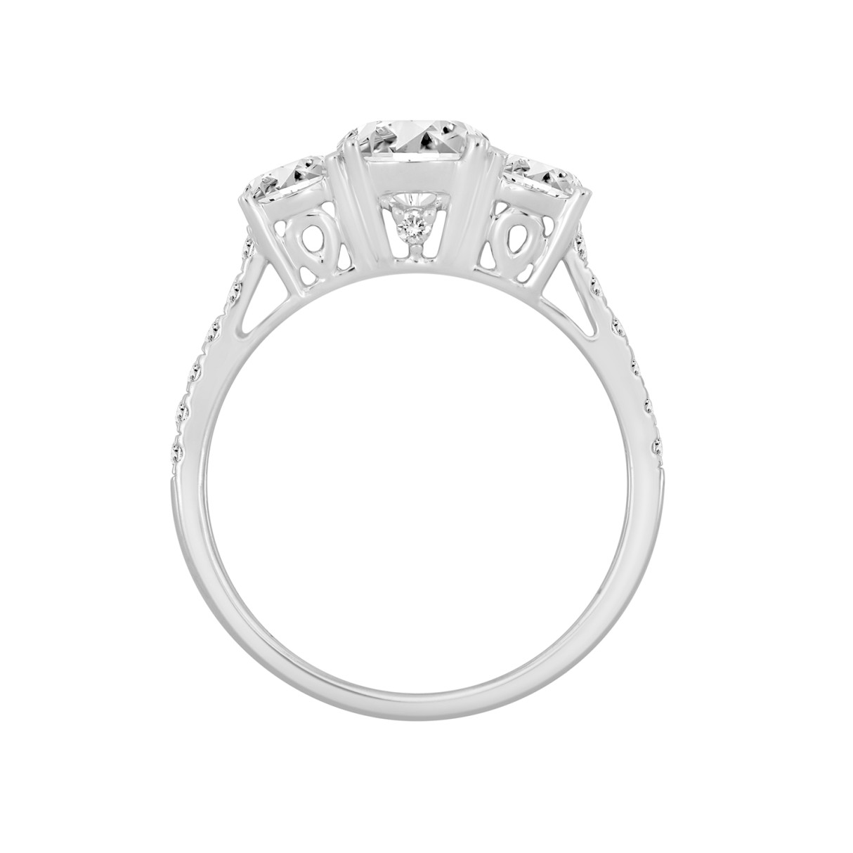 LADIES RING 1 3/4CT ROUND DIAMOND 14K WHITE GOLD (CENTER STONE ROUND DIAMOND 1CT )