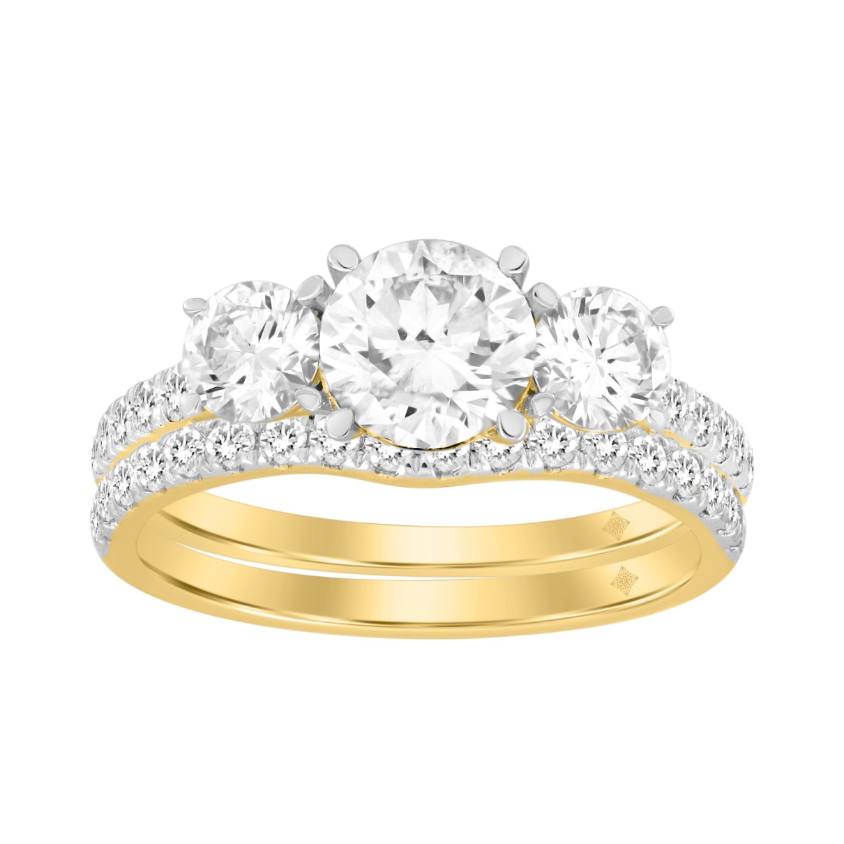 LADIES RING 1 3/4CT ROUND DIAMOND 14K YELLOW GOLD (CENTER STONE ROUND DIAMOND 1CT )