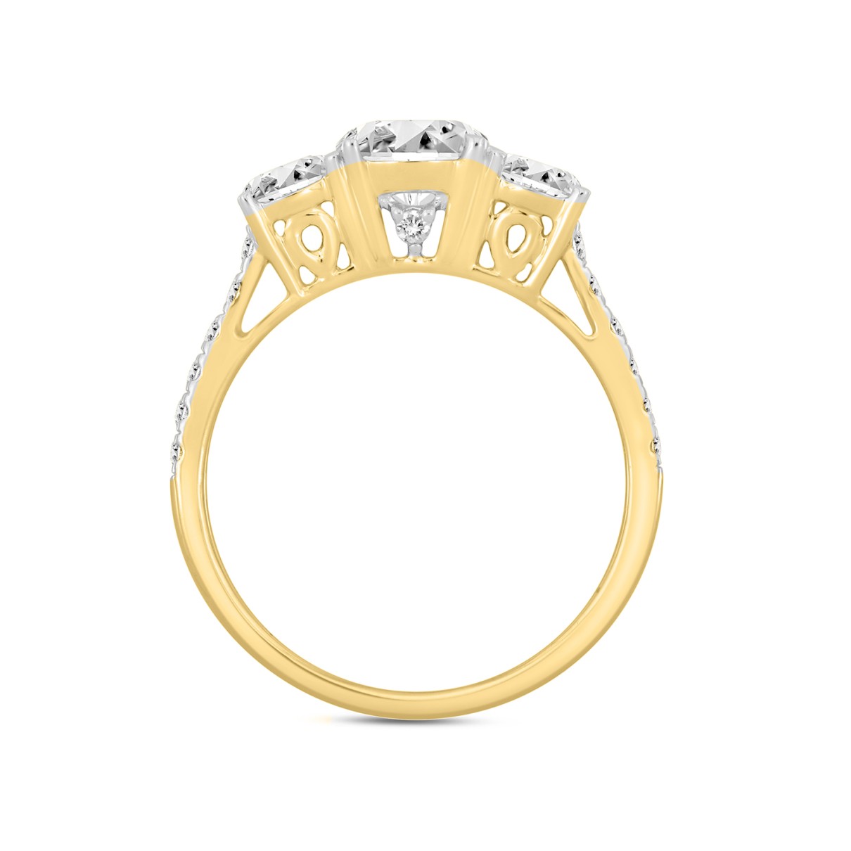 LADIES RING 1 3/4CT ROUND DIAMOND 14K YELLOW GOLD (CENTER STONE ROUND DIAMOND 1CT )