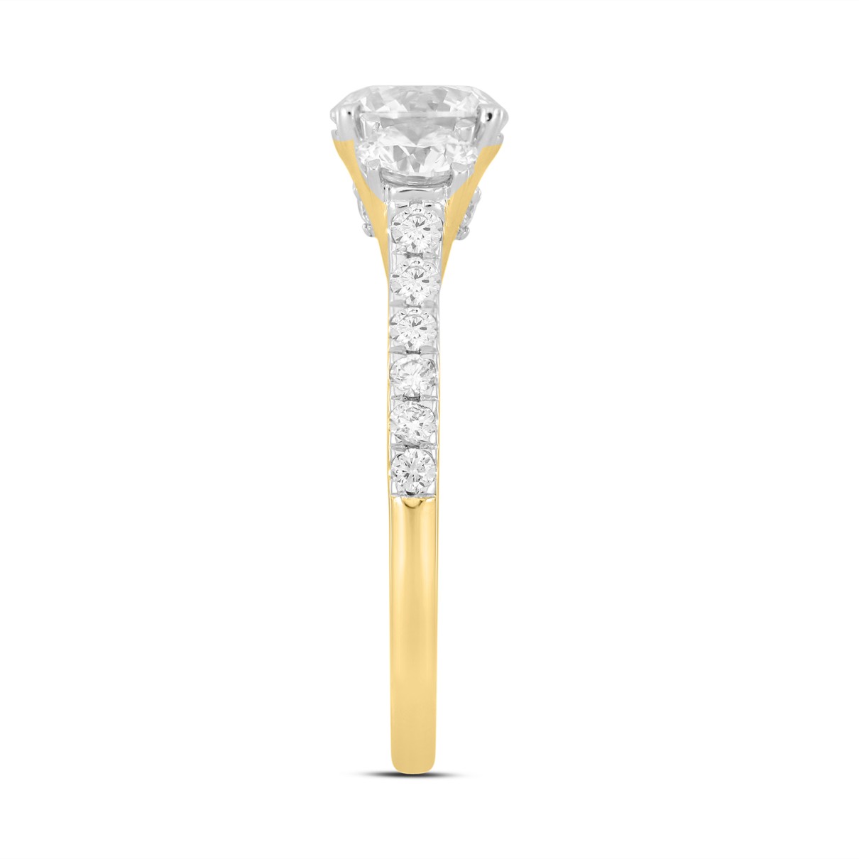 LADIES RING 1 3/4CT ROUND DIAMOND 14K YELLOW GOLD (CENTER STONE ROUND DIAMOND 1CT )