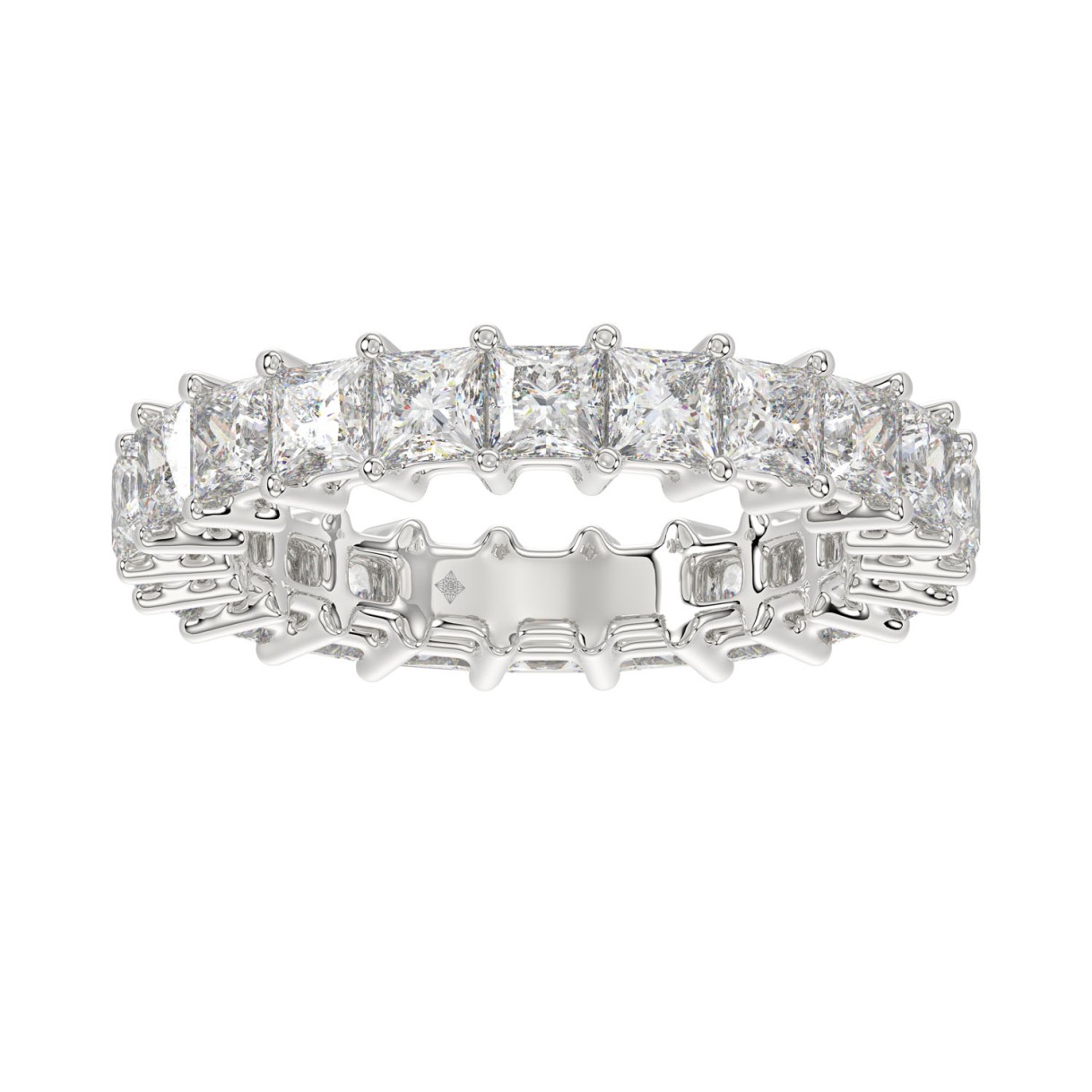LADIES BAND 3 1/4CT PRINCESS DIAMOND 14K WHITE GOL...