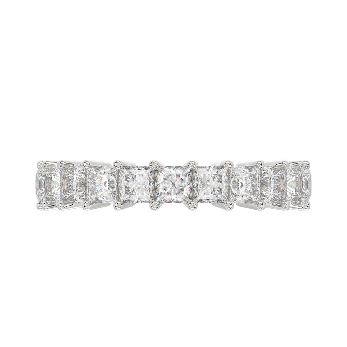 LADIES BAND 3 1/4CT PRINCESS DIAMOND 14K WHITE GOLD