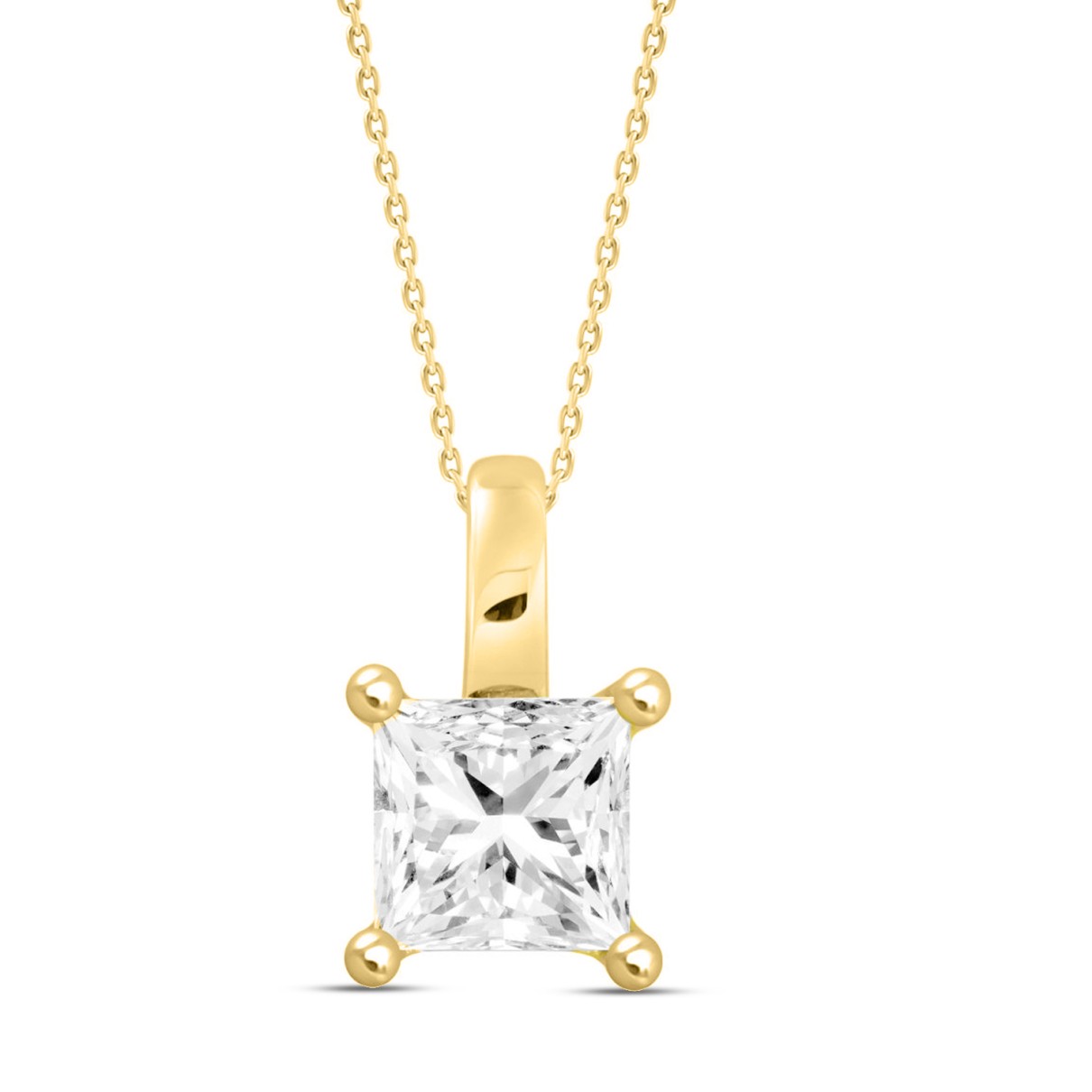 LADIES SOLITAIRE PENDANT WITH CHAIN 2CT PRINCESS D...