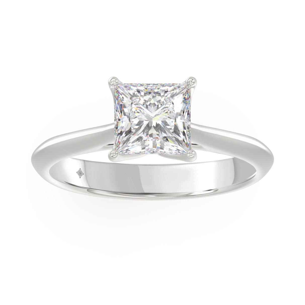 LADIES SOLITAIRE RING 1 1/2CT PRINCESS DIAMOND 14K...