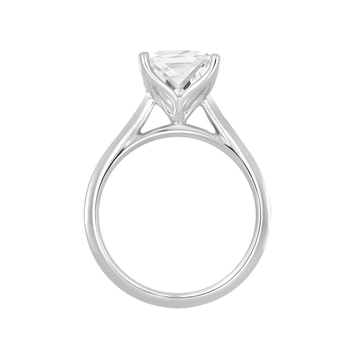 LADIES SOLITAIRE RING 1 1/2CT PRINCESS DIAMOND 14K WHITE GOLD