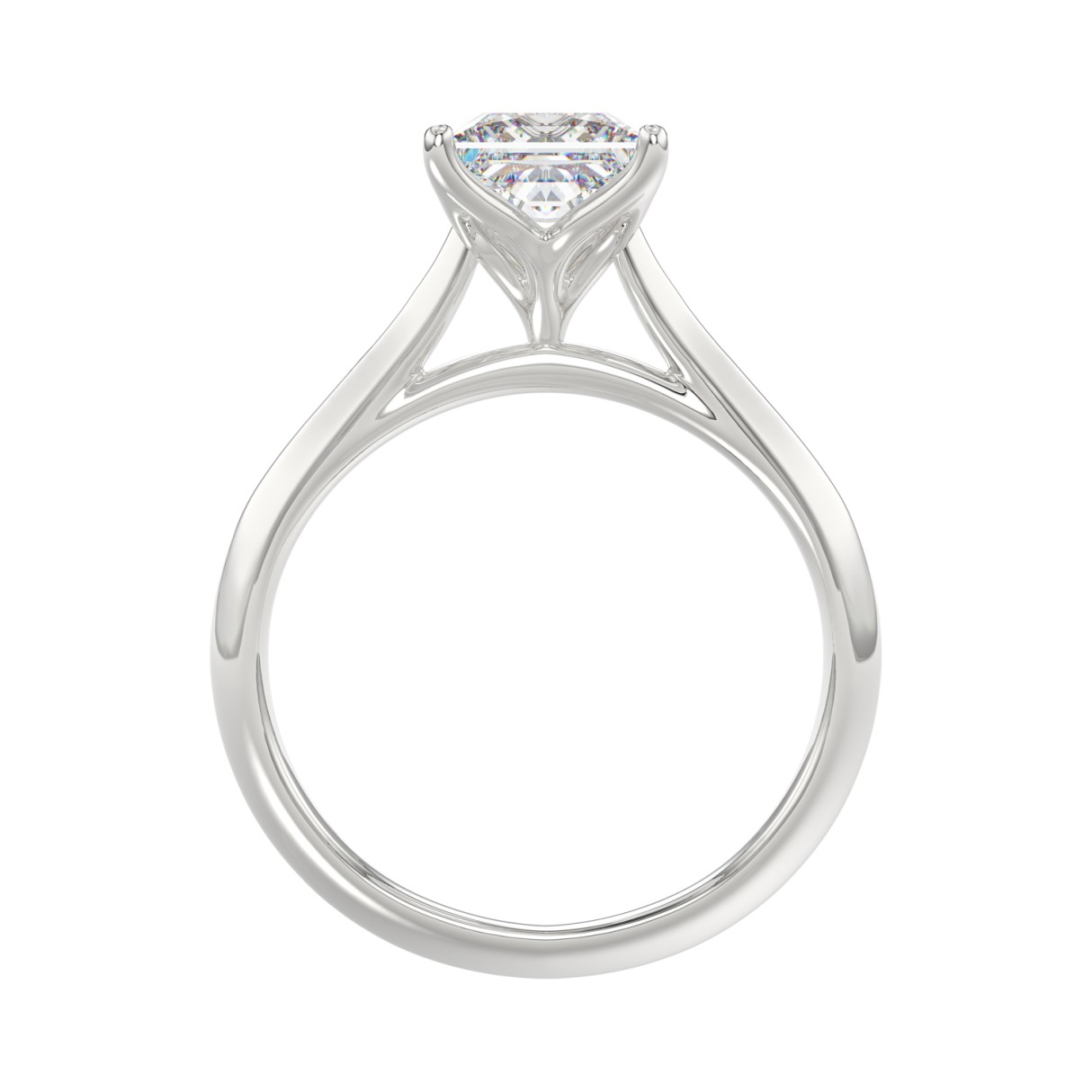 LADIES SOLITAIRE RING 1 1/2CT PRINCESS DIAMOND 14K WHITE GOLD