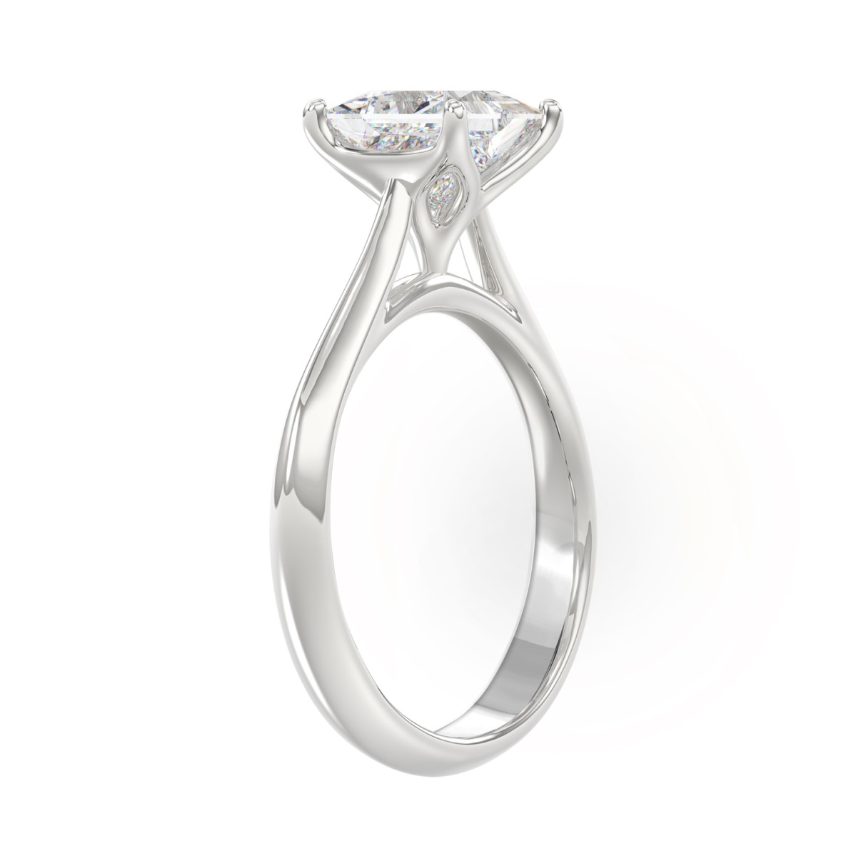 LADIES SOLITAIRE RING 1 1/2CT PRINCESS DIAMOND 14K WHITE GOLD