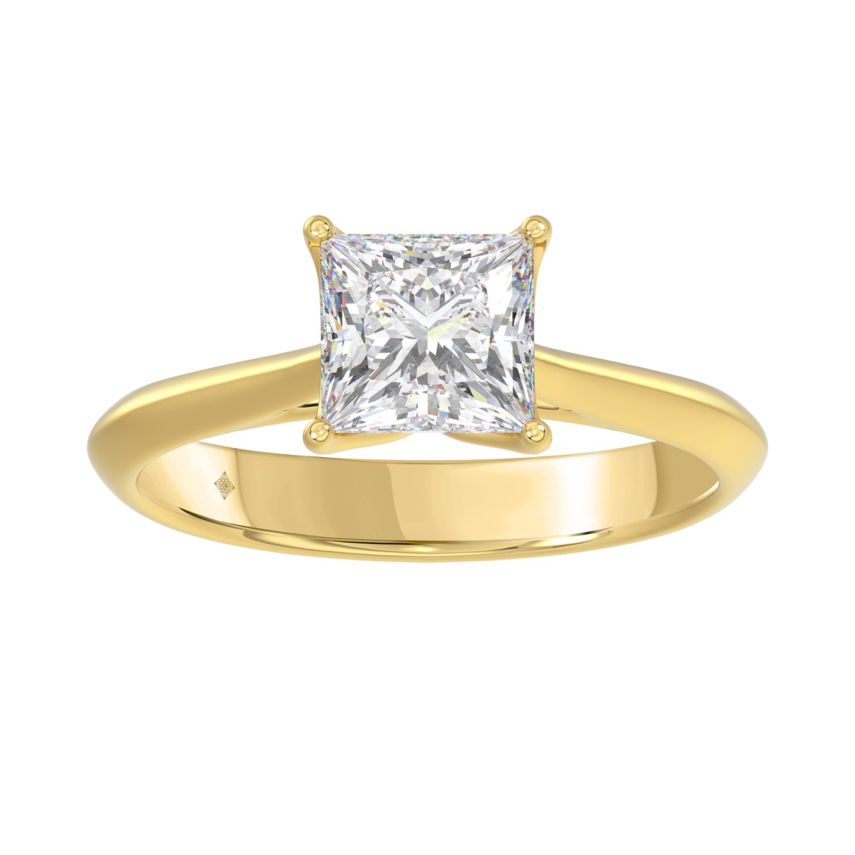 LADIES SOLITAIRE RING 1 1/2CT PRINCESS DIAMOND 14K...