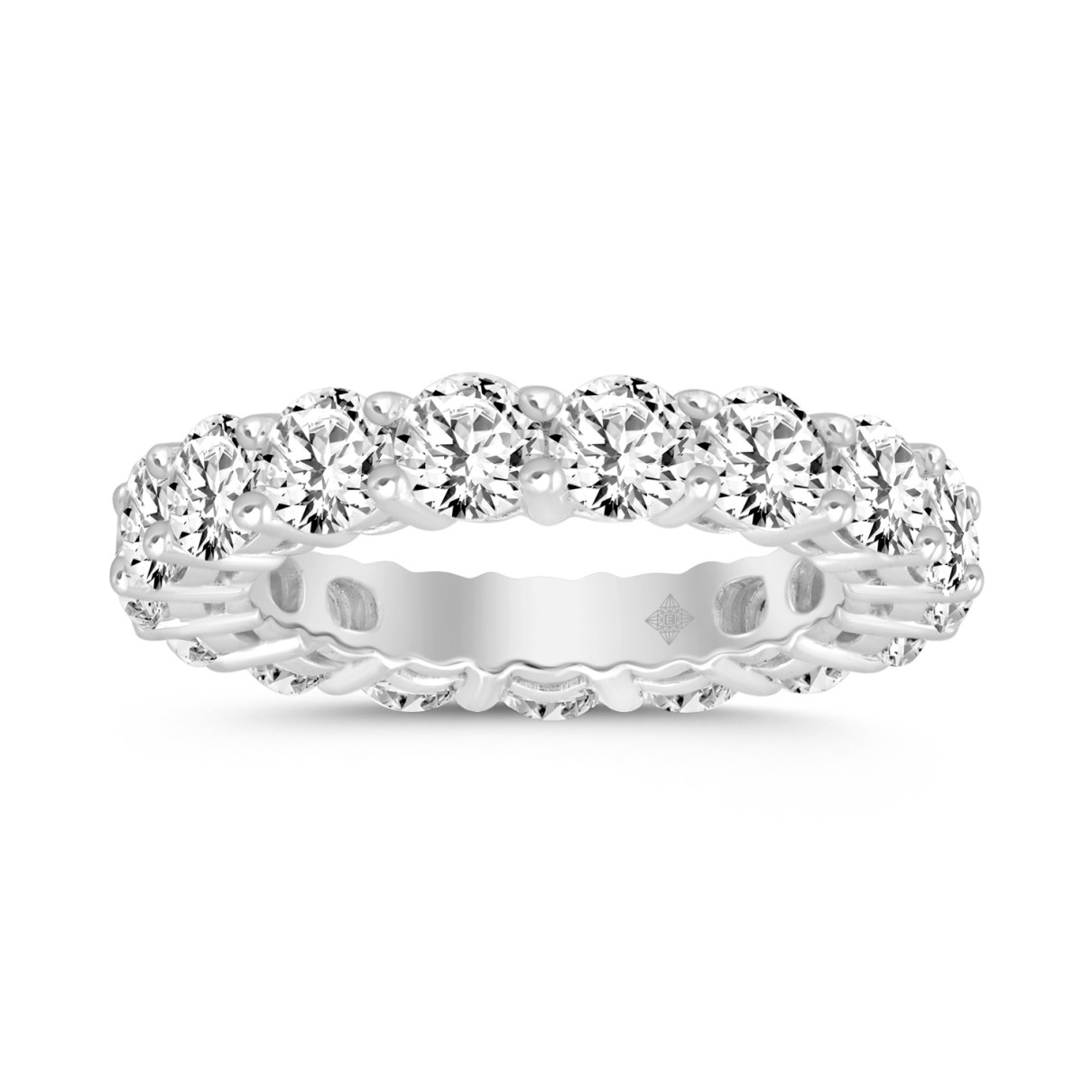 LADIES ETERNITY BAND 5CT ROUND DIAMOND 14K WHITE GOLD