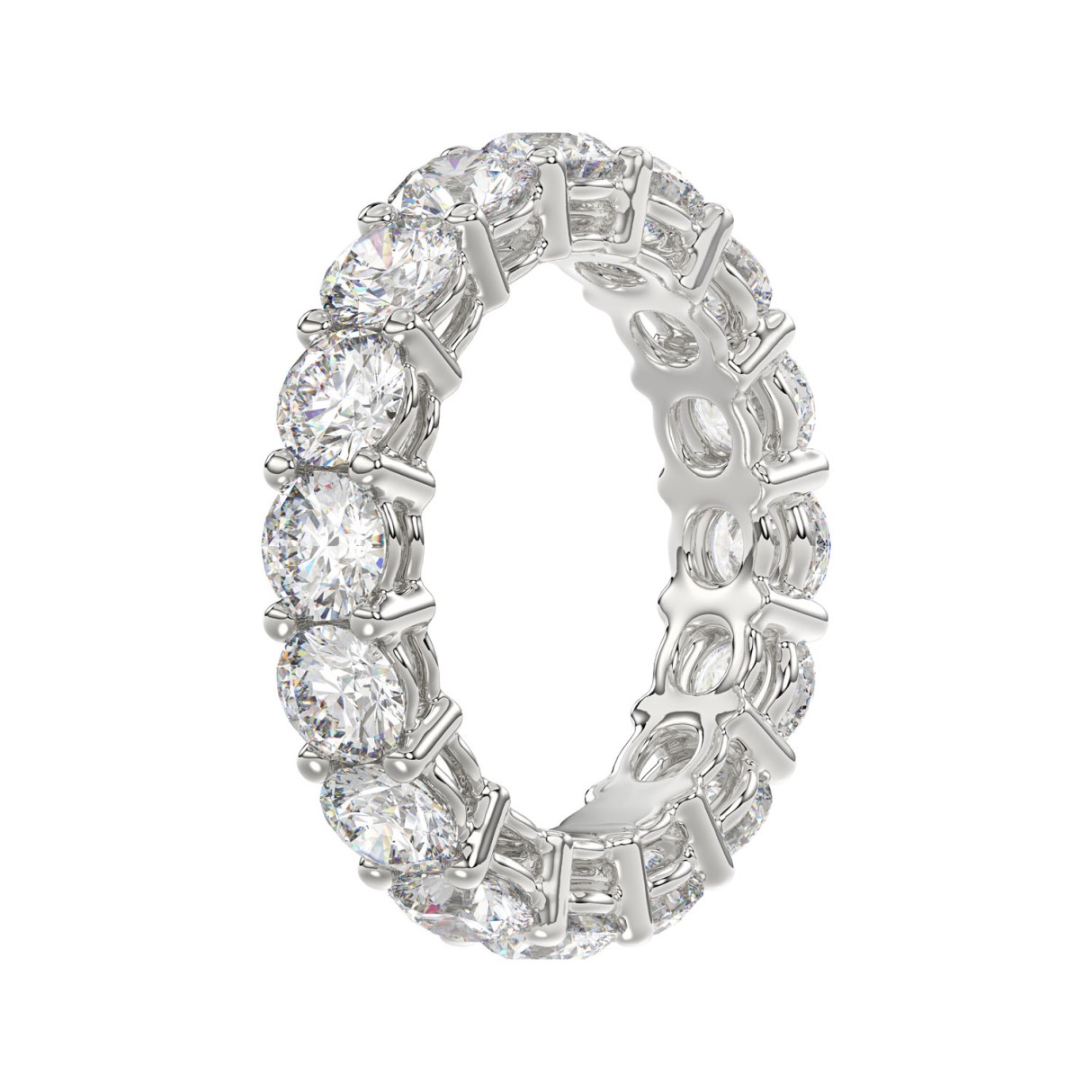 LADIES ETERNITY BAND 5CT ROUND DIAMOND 14K WHITE GOLD