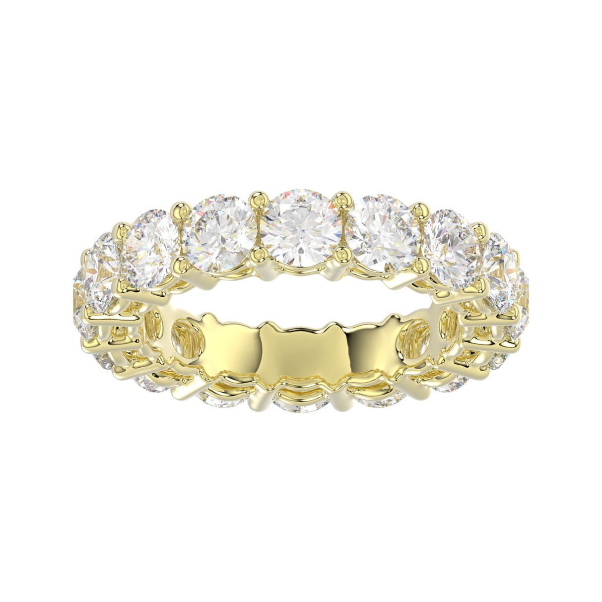 LADIES ETERNITY BAND 5CT ROUND DIAMOND 14K YELLOW GOLD