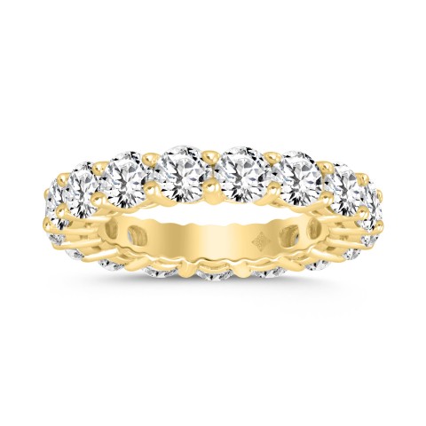 LADIES ETERNITY BAND 5CT ROUND DIAMOND 14K YELLOW GOLD