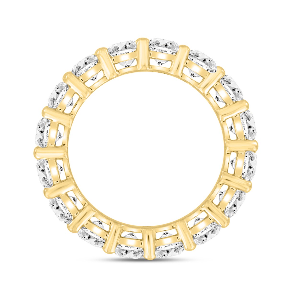 LADIES ETERNITY BAND 5CT ROUND DIAMOND 14K YELLOW GOLD