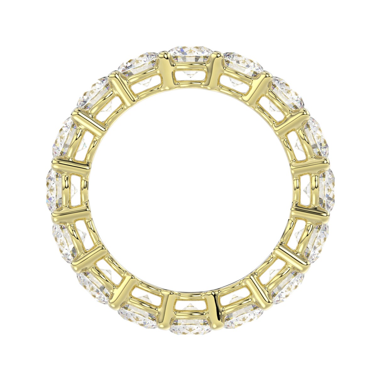 LADIES ETERNITY BAND 5CT ROUND DIAMOND 14K YELLOW GOLD