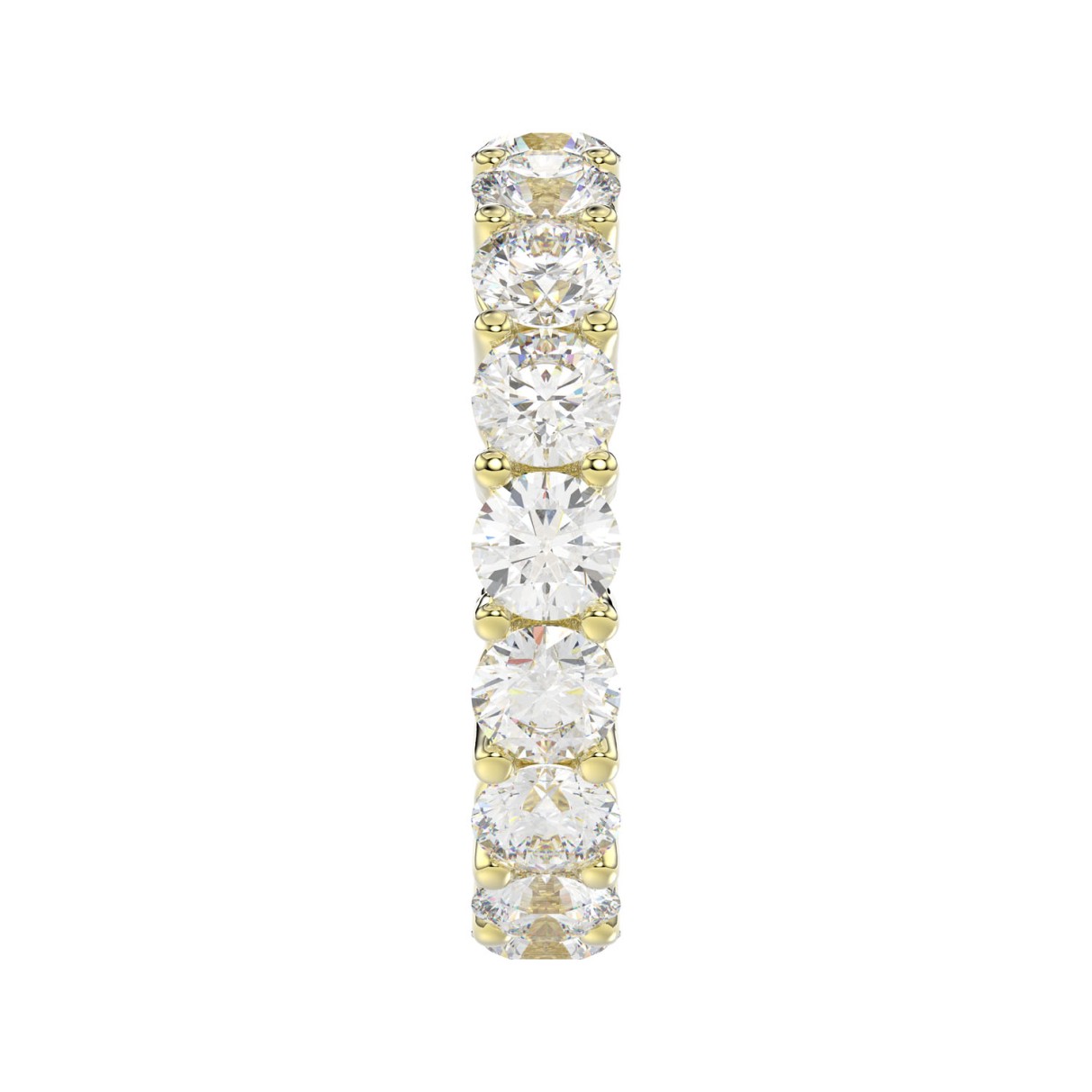 LADIES ETERNITY BAND 5CT ROUND DIAMOND 14K YELLOW GOLD