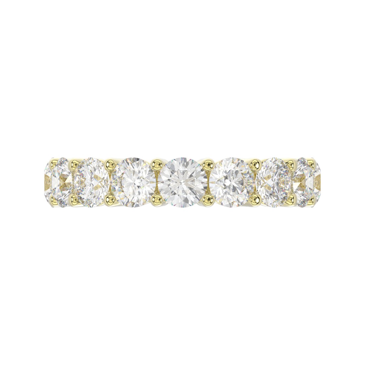 LADIES ETERNITY BAND 5CT ROUND DIAMOND 14K YELLOW GOLD