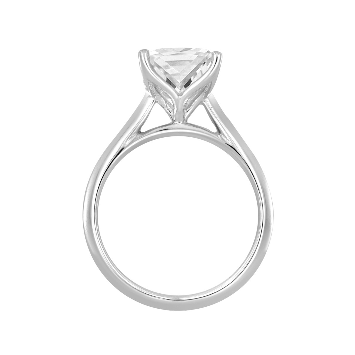 LADIES SOLITAIRE RING 2CT PRINCESS DIAMOND 14K WHITE GOLD