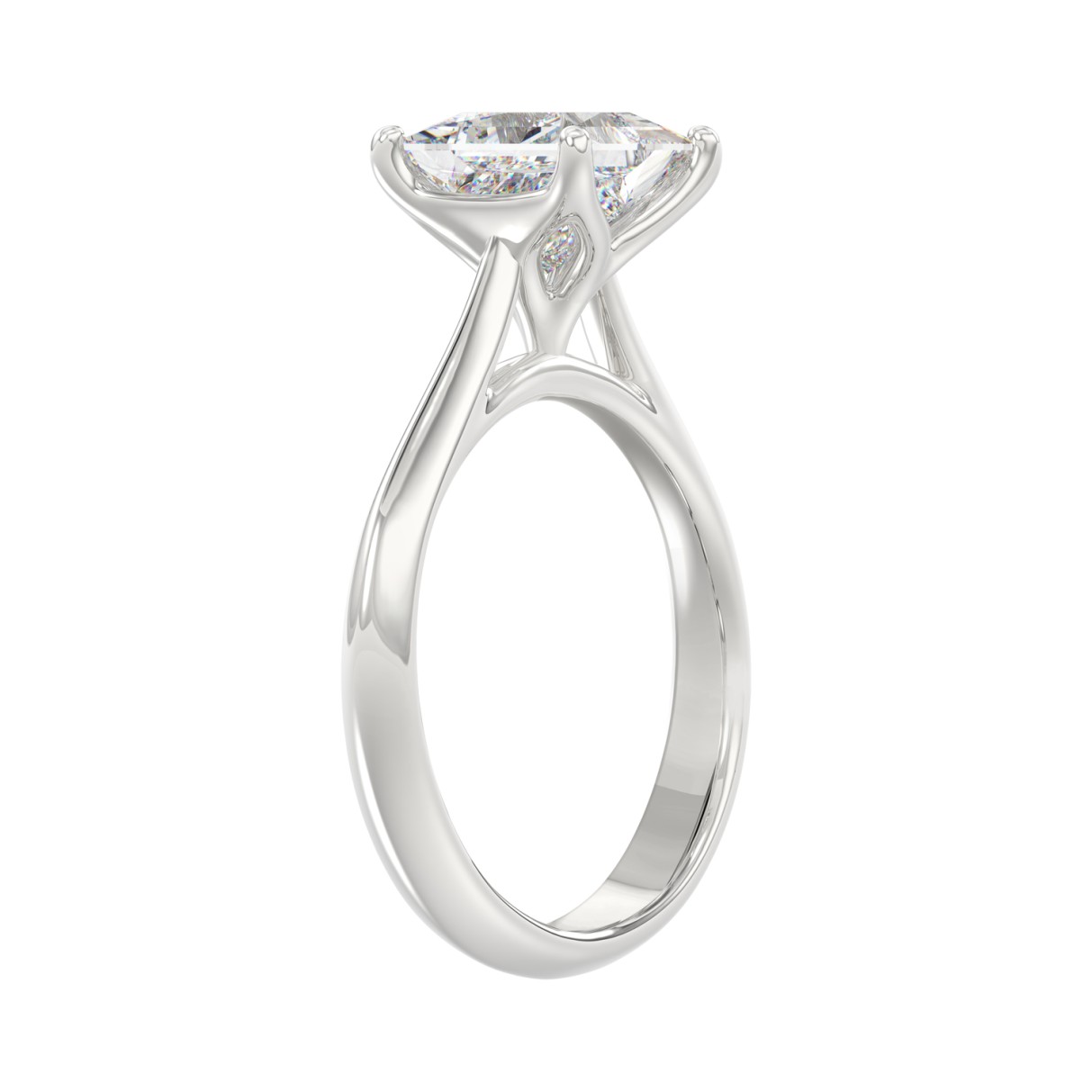 LADIES SOLITAIRE RING 2CT PRINCESS DIAMOND 14K WHITE GOLD