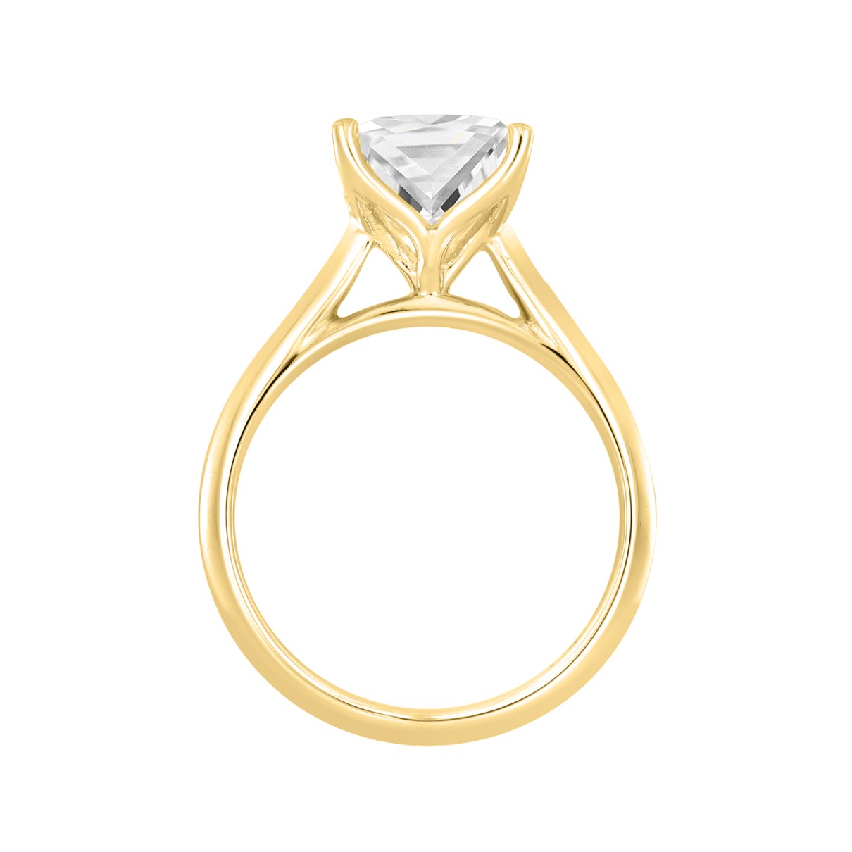 LADIES SOLITAIRE RING 2CT PRINCESS DIAMOND 14K YELLOW GOLD