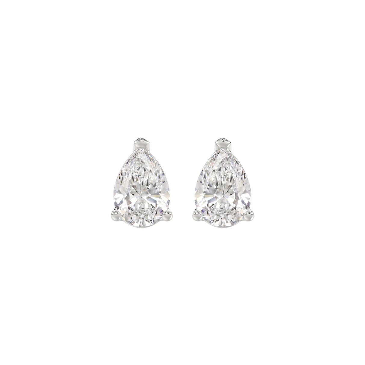 LADIES SOLITAIRE EARRINGS 1 1/2CT PEAR DIAMOND 14K...