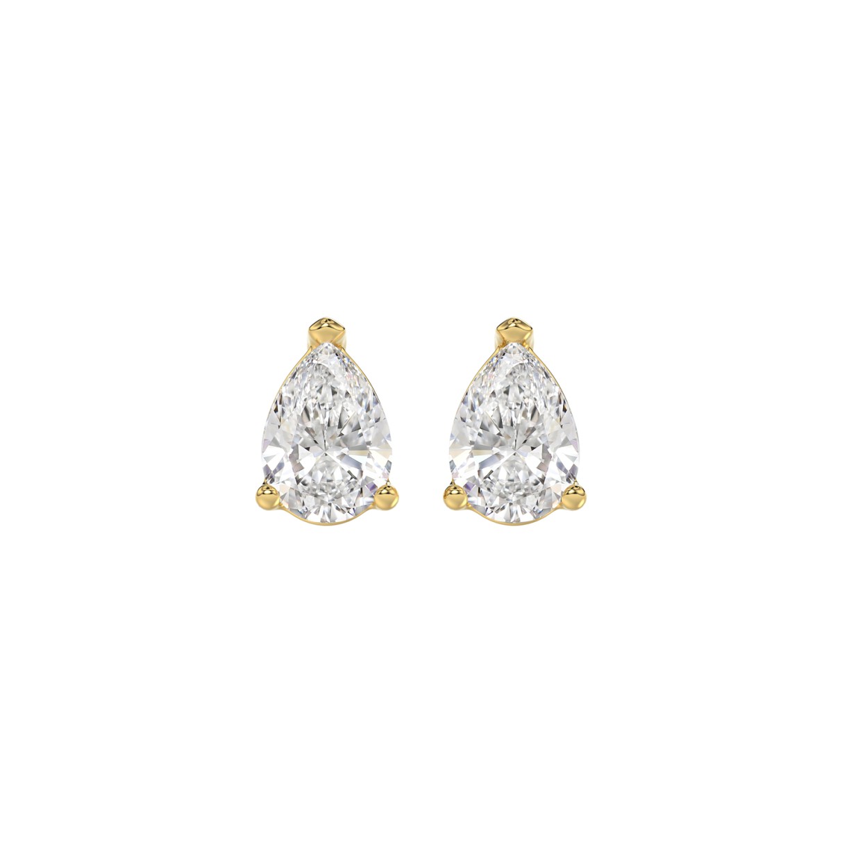 LADIES SOLITAIRE EARRINGS 1 1/2CT PEAR DIAMOND 14K...