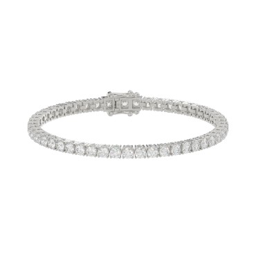 LADIES BRACELET 7CT ROUND DIAMOND 14K WHITE GOLD