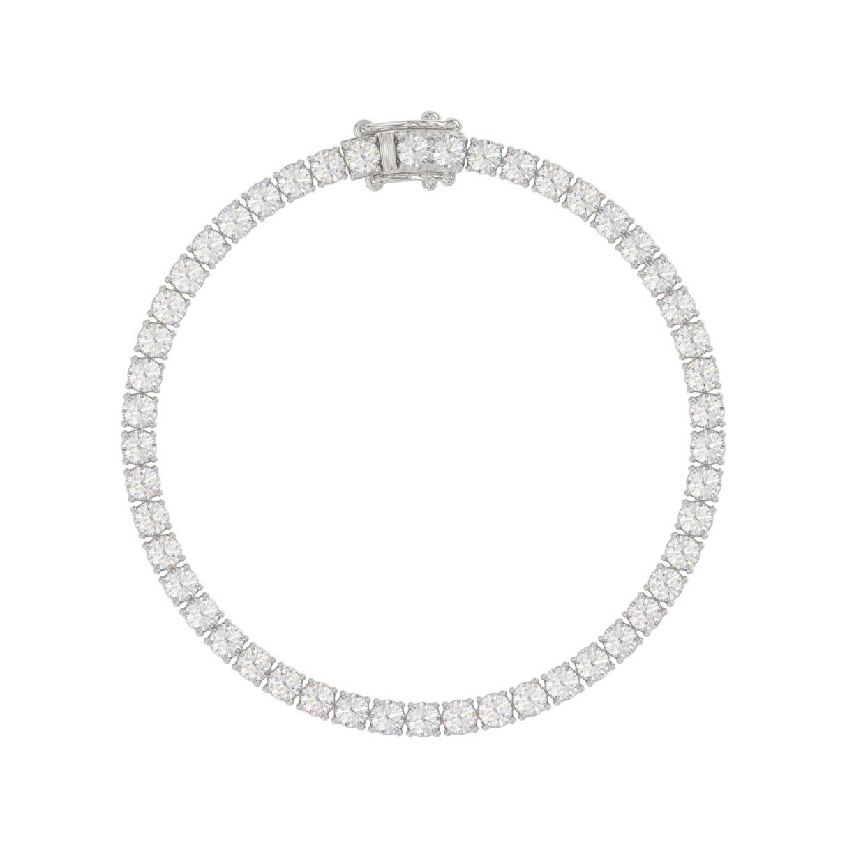 LADIES BRACELET 7CT ROUND DIAMOND 14K WHITE GOLD
