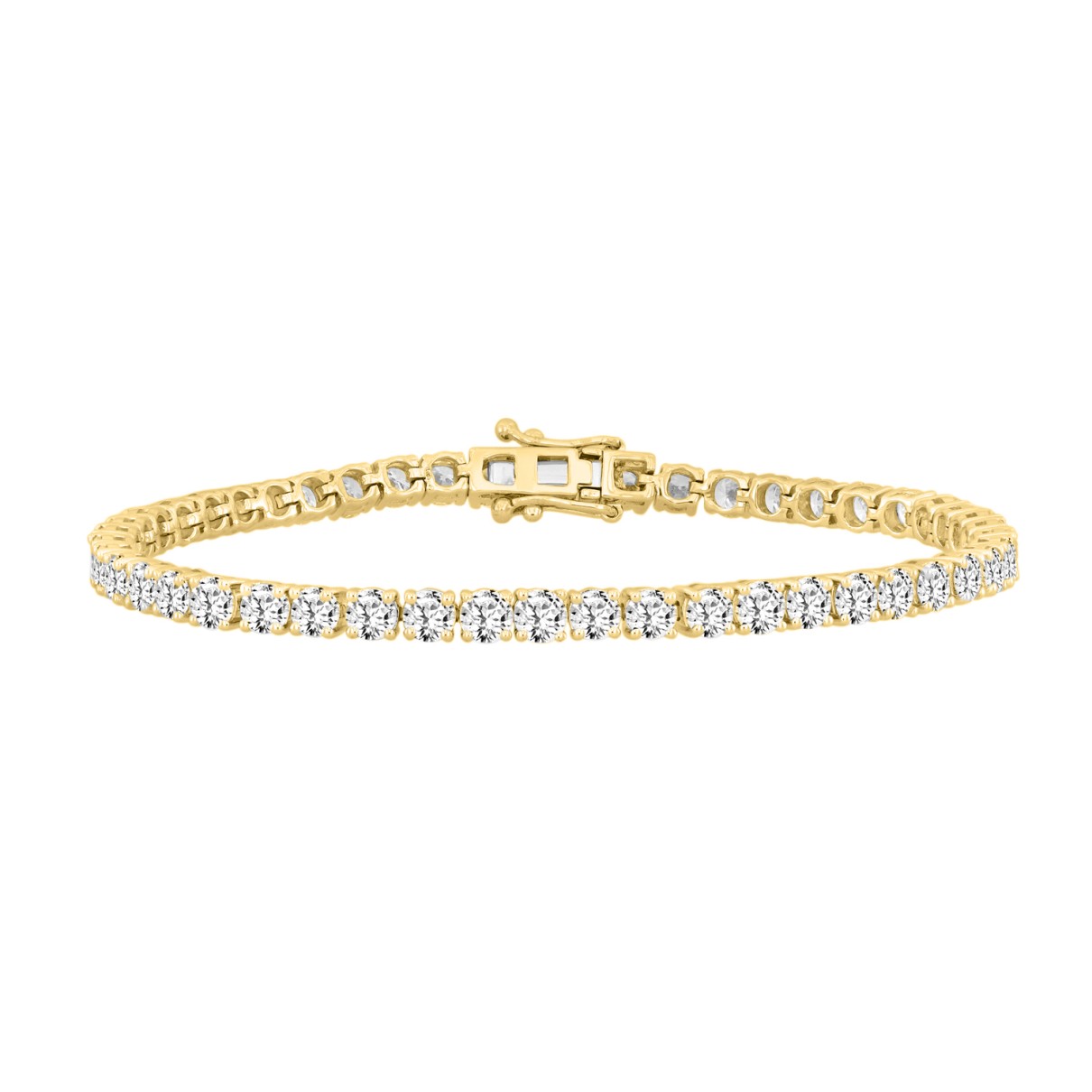 LADIES BRACELET 7CT ROUND DIAMOND 14K YELLOW GOLD...