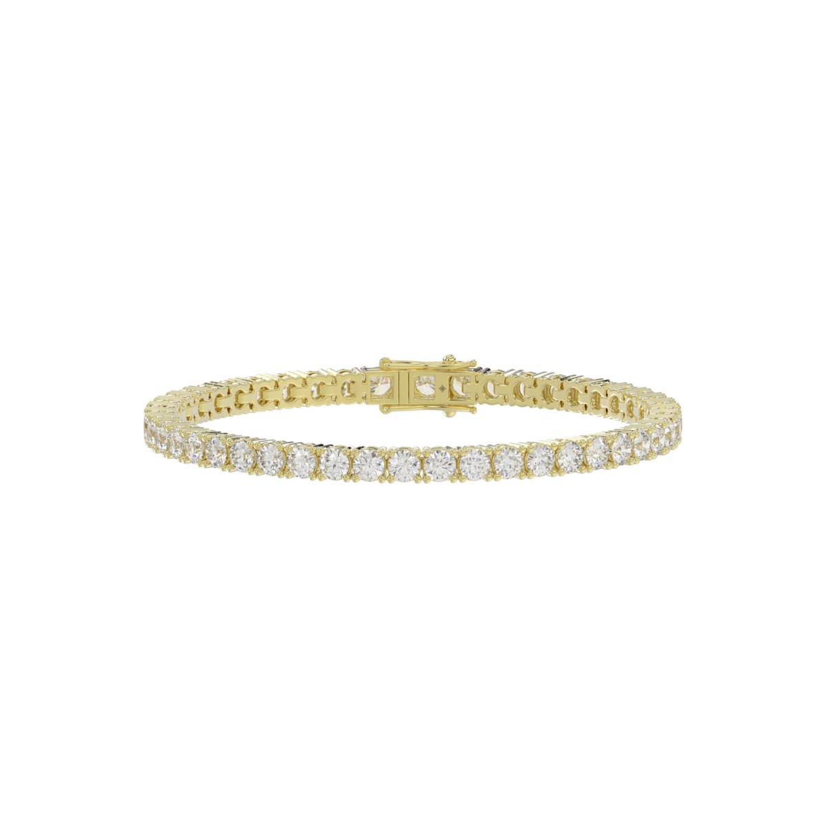 LADIES BRACELET 7CT ROUND DIAMOND 14K YELLOW GOLD