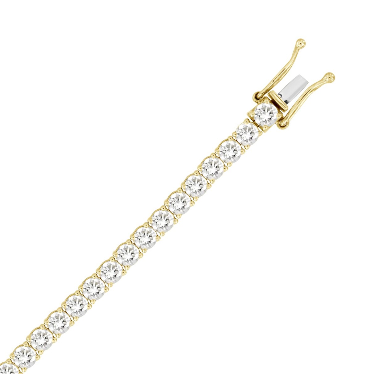 LADIES BRACELET 7CT ROUND DIAMOND 14K YELLOW GOLD