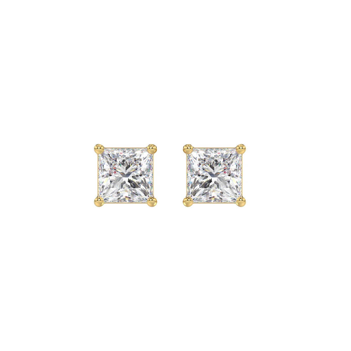 LADIES SOLITAIRE EARRINGS 1 1/2CT PRINCESS DIAMOND...