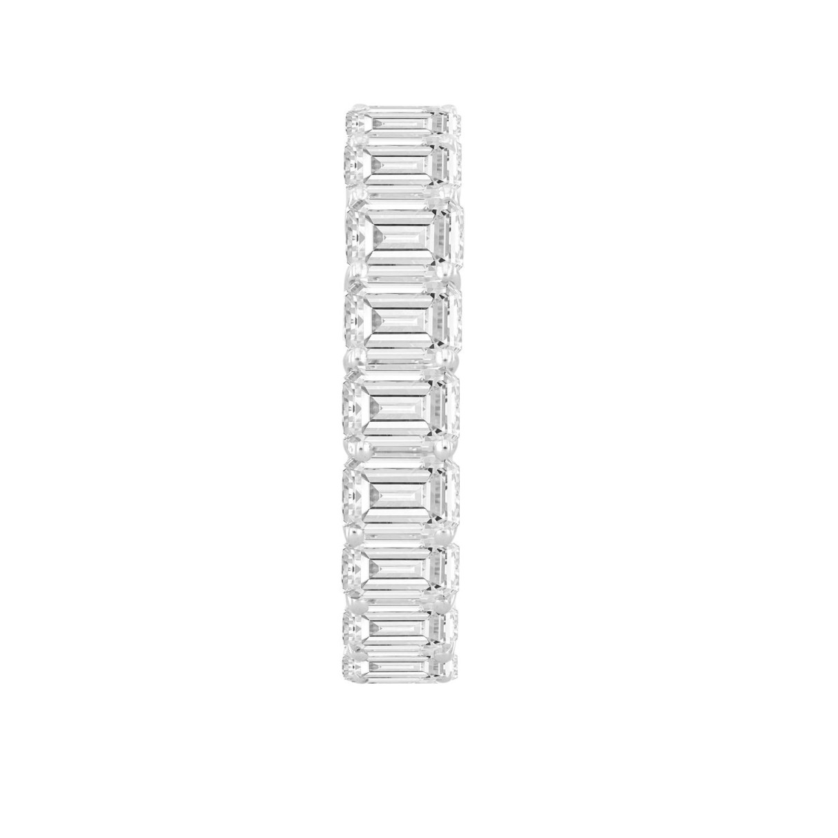 LADIES ETERNITY BAND 6 5/8CT EMERALD DIAMOND 14K WHITE GOLD