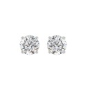 LADIES SOLITAIRE EARRINGS 3CT ROUND DIAMOND 14K WHITE GOLD (CENTER STONE ROUND DIAMOND 1 1/2CT)