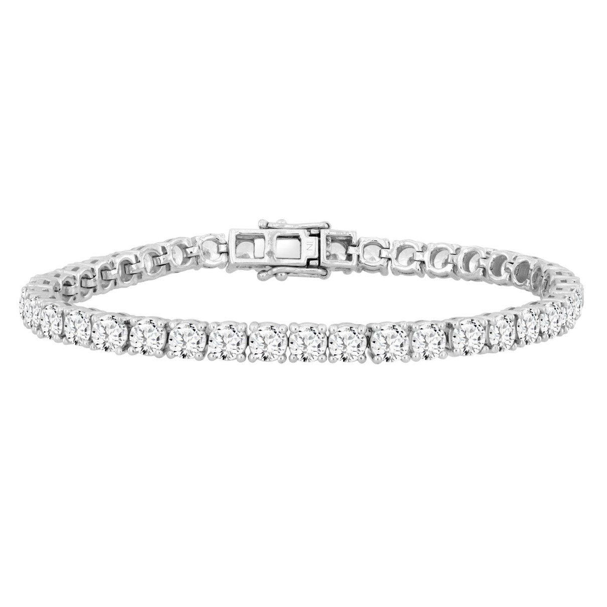 LADIES BRACELET 11CT ROUND DIAMOND 14K WHITE GOLD...