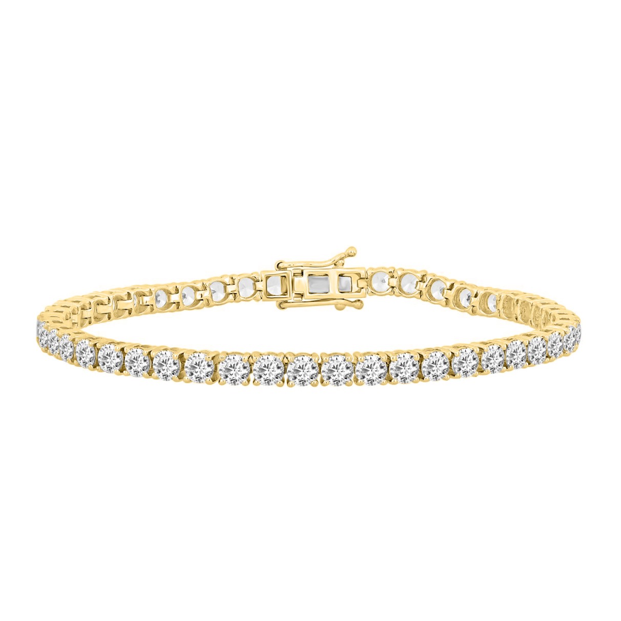 LADIES BRACELET 11CT ROUND DIAMOND 14K YELLOW GOLD