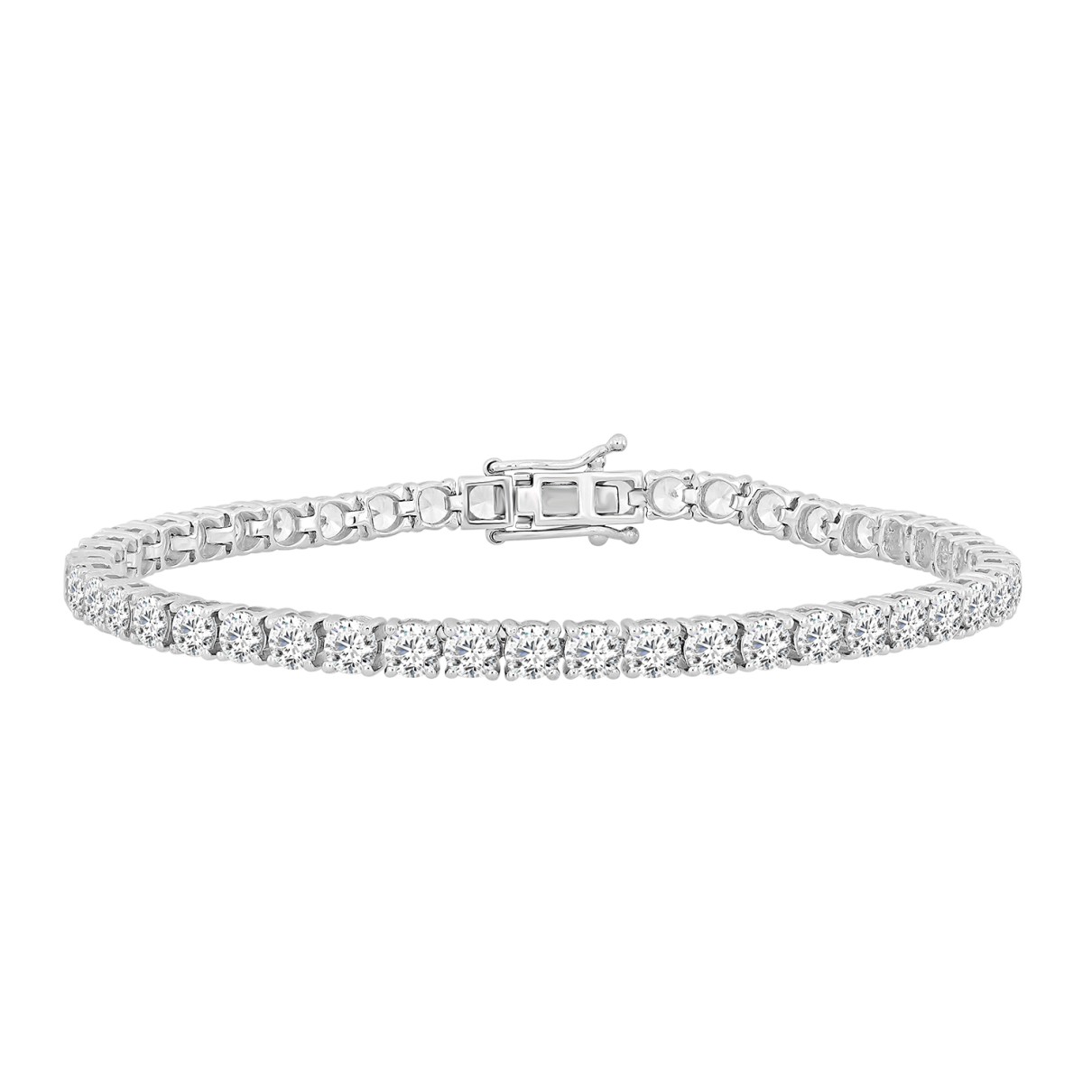 LADIES BRACELET 9CT ROUND DIAMOND 14K WHITE GOLD