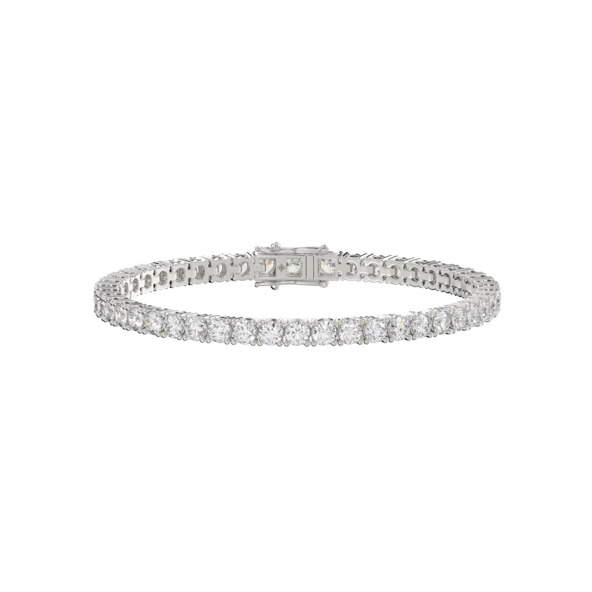 LADIES BRACELET 9CT ROUND DIAMOND 14K WHITE GOLD