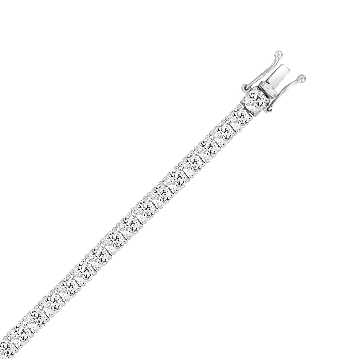 LADIES BRACELET 9CT ROUND DIAMOND 14K WHITE GOLD