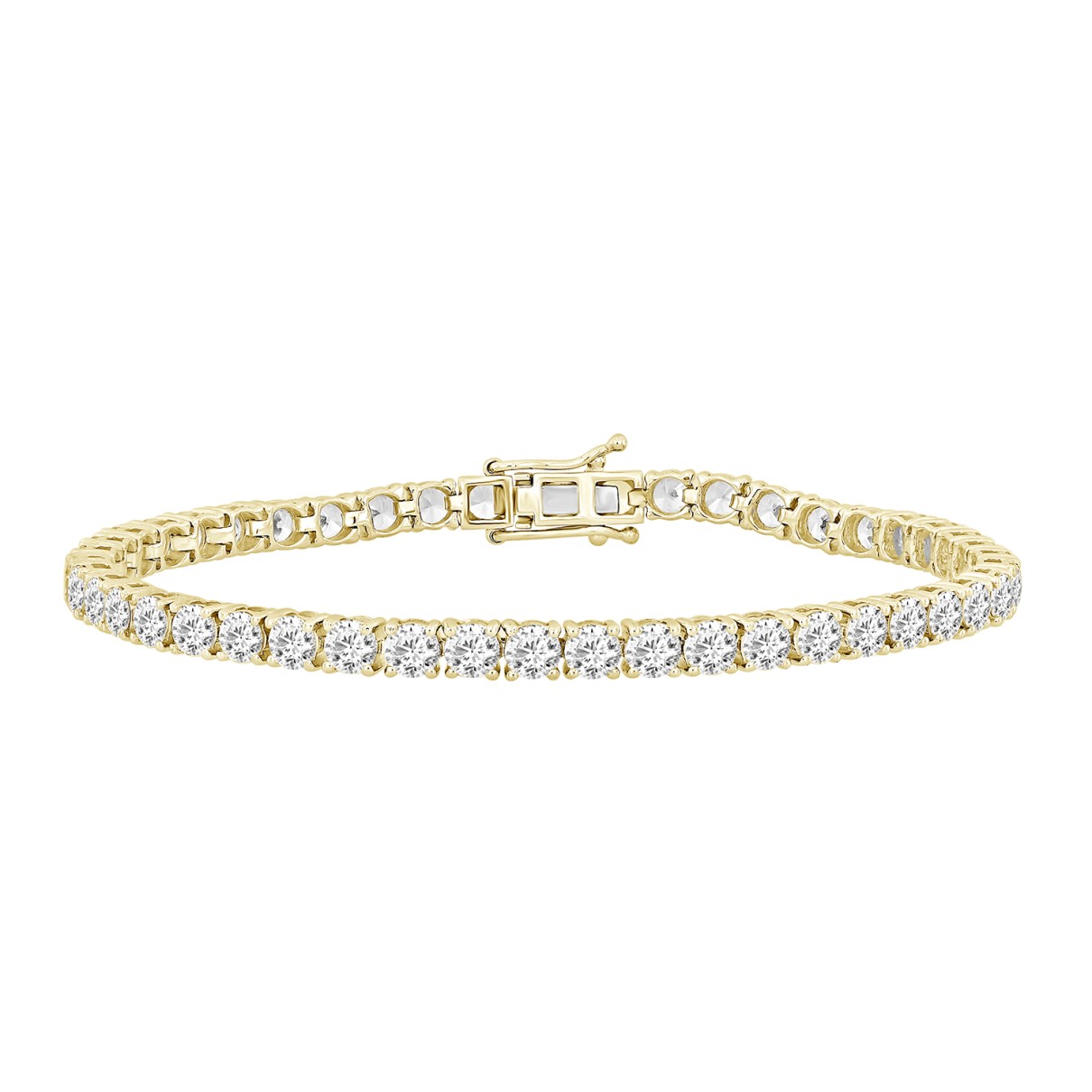 LADIES BRACELET 9CT ROUND DIAMOND 14K YELLOW GOLD...