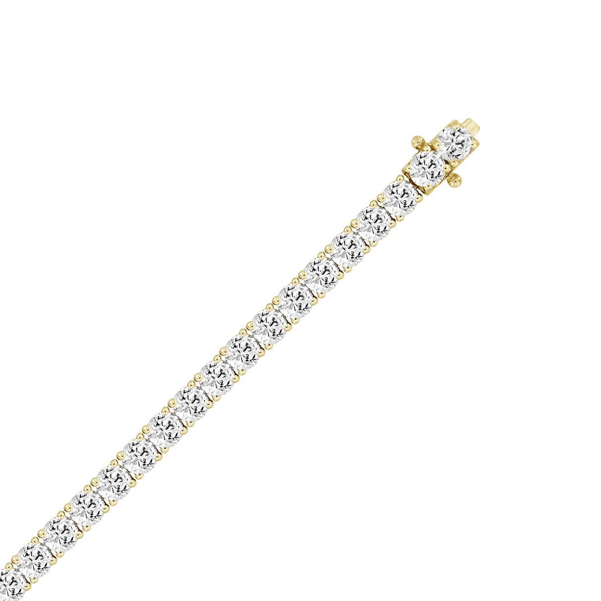 LADIES BRACELET 9CT ROUND DIAMOND 14K YELLOW GOLD