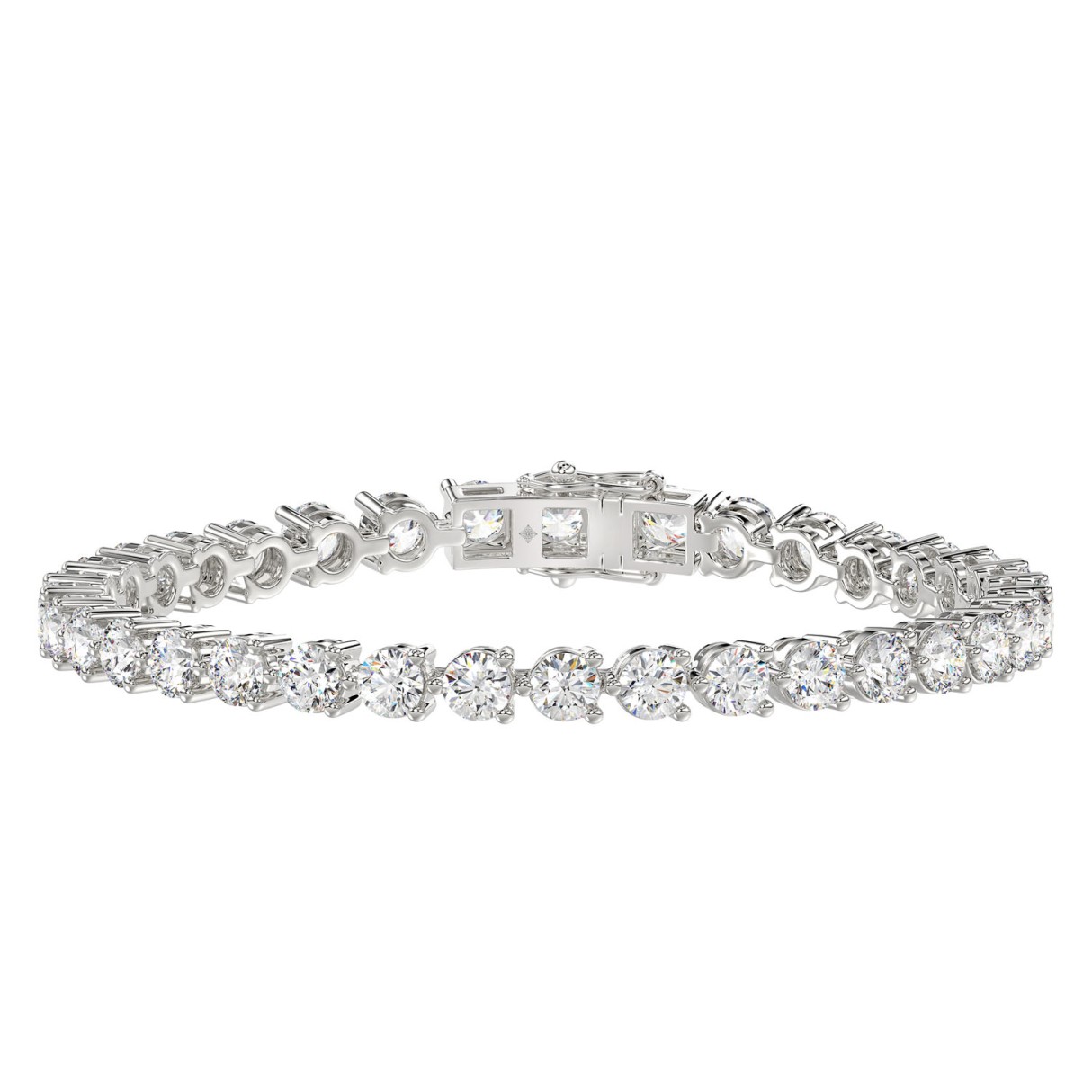 LADIES BRACELET 9CT ROUND DIAMOND 14K WHITE GOLD