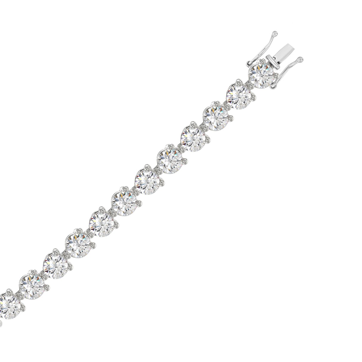 LADIES BRACELET 9CT ROUND DIAMOND 14K WHITE GOLD