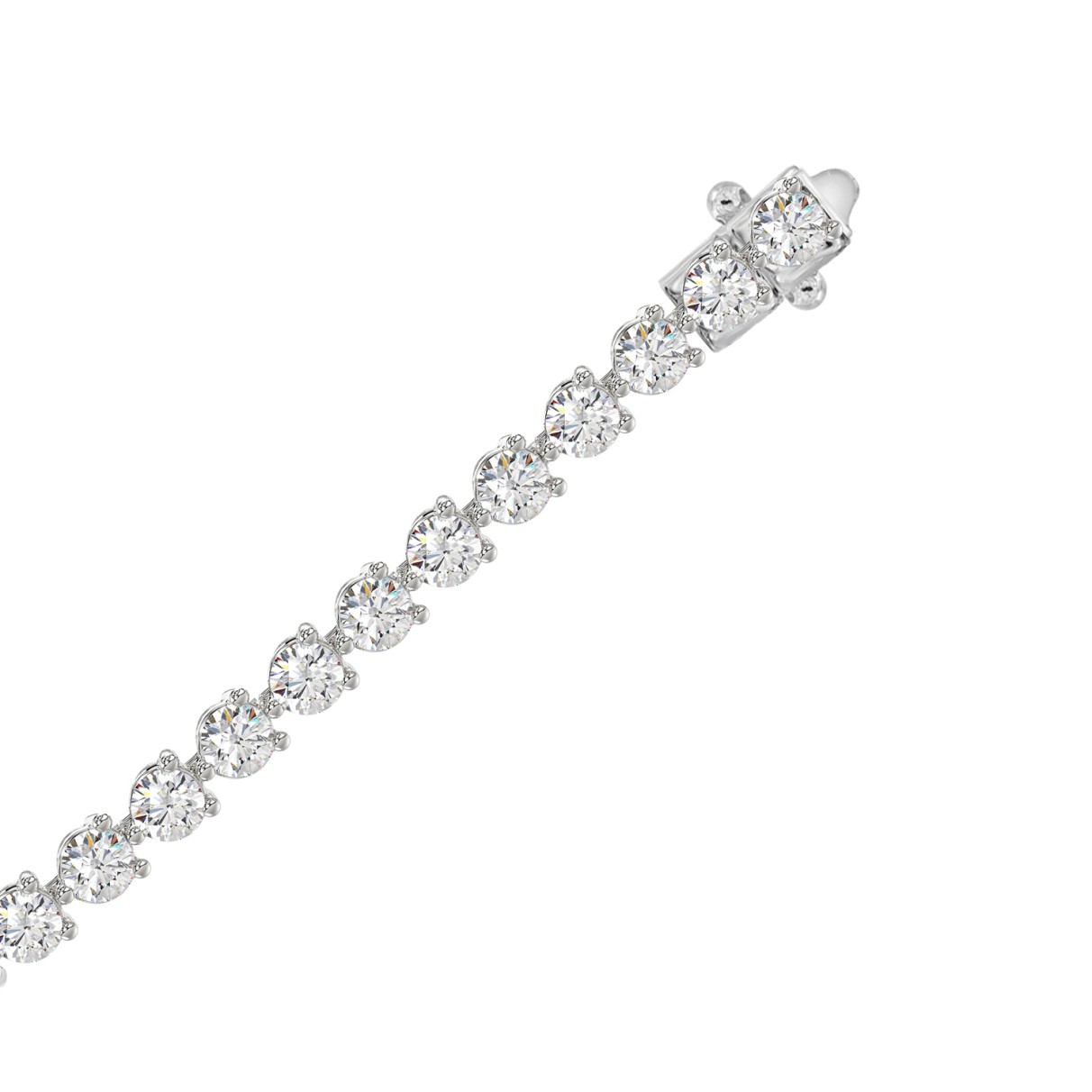 LADIES BRACELET 9CT ROUND DIAMOND 14K WHITE GOLD