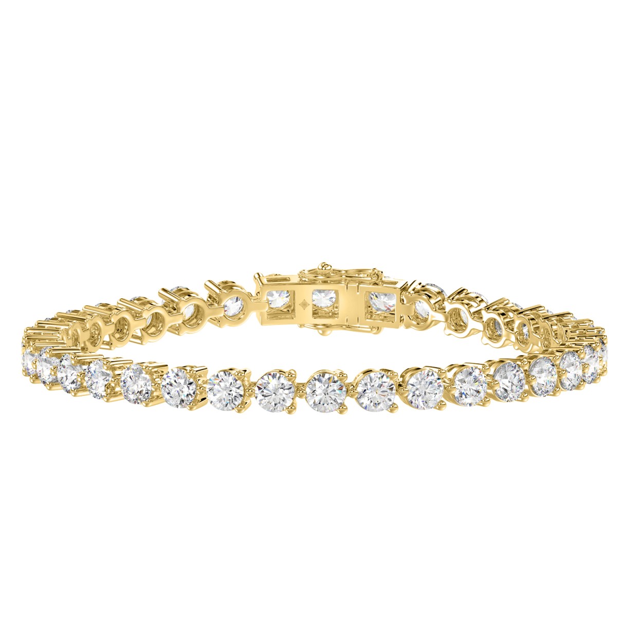 LADIES BRACELET 9CT ROUND DIAMOND 14K YELLOW GOLD