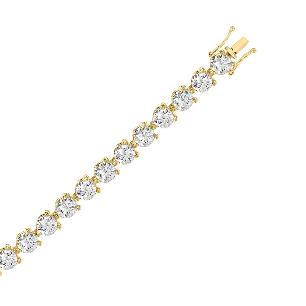 LADIES BRACELET 9CT ROUND DIAMOND 14K YELLOW GOLD