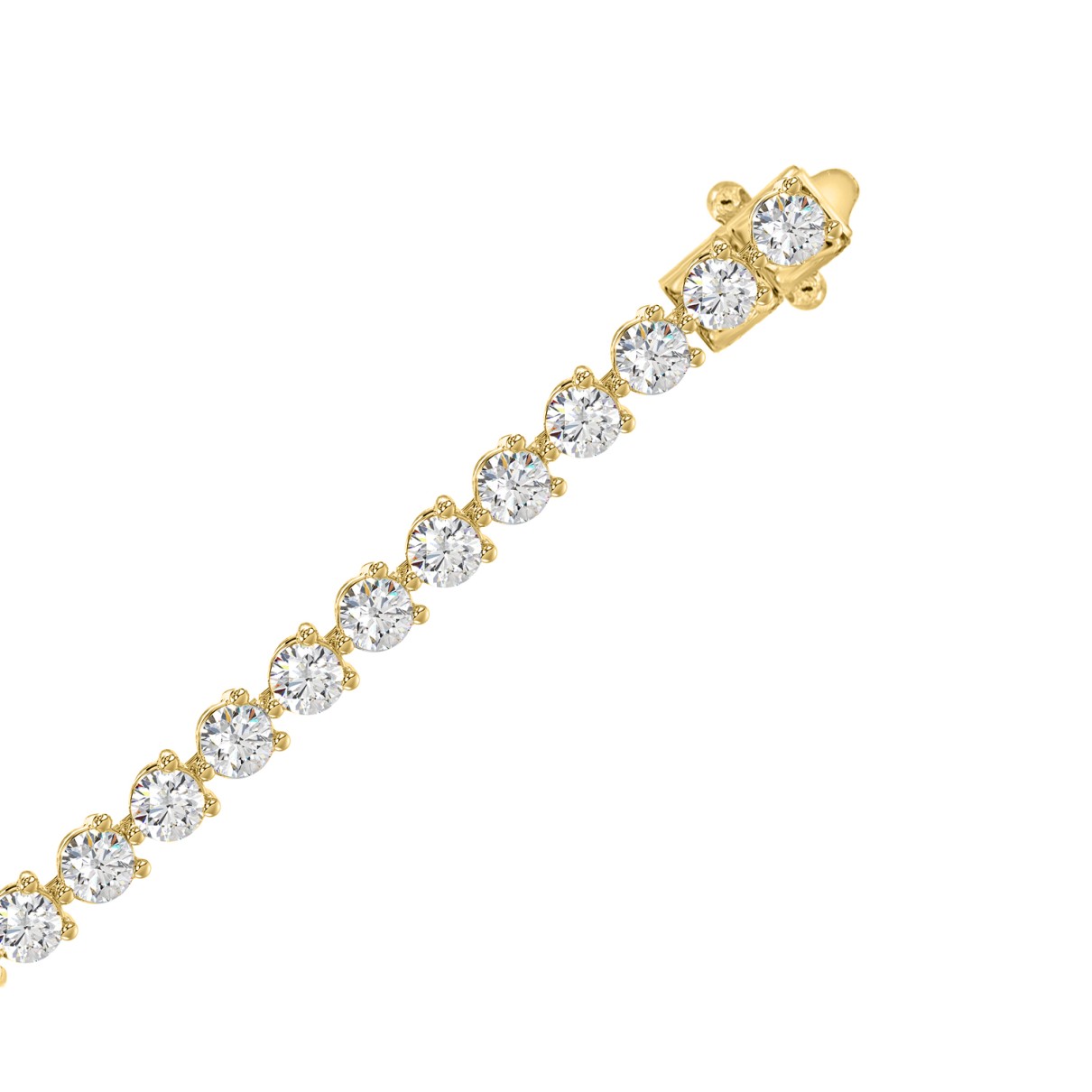 LADIES BRACELET 9CT ROUND DIAMOND 14K YELLOW GOLD