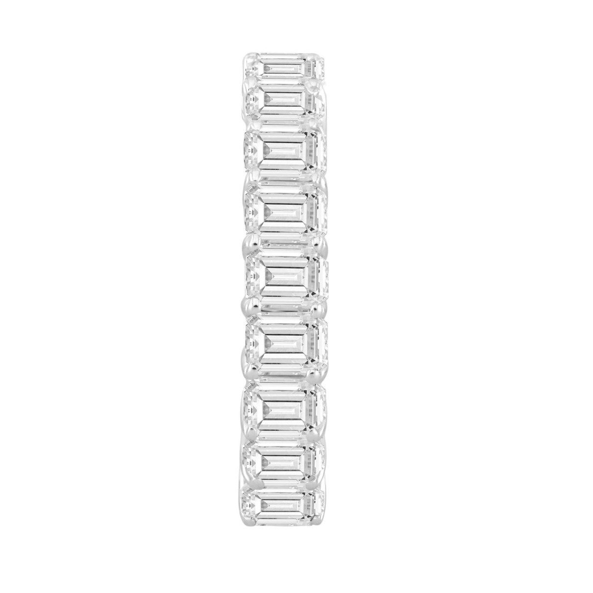 LADIES ETERNITY BAND 5 1/3CT EMERALD DIAMOND 14K WHITE GOLD