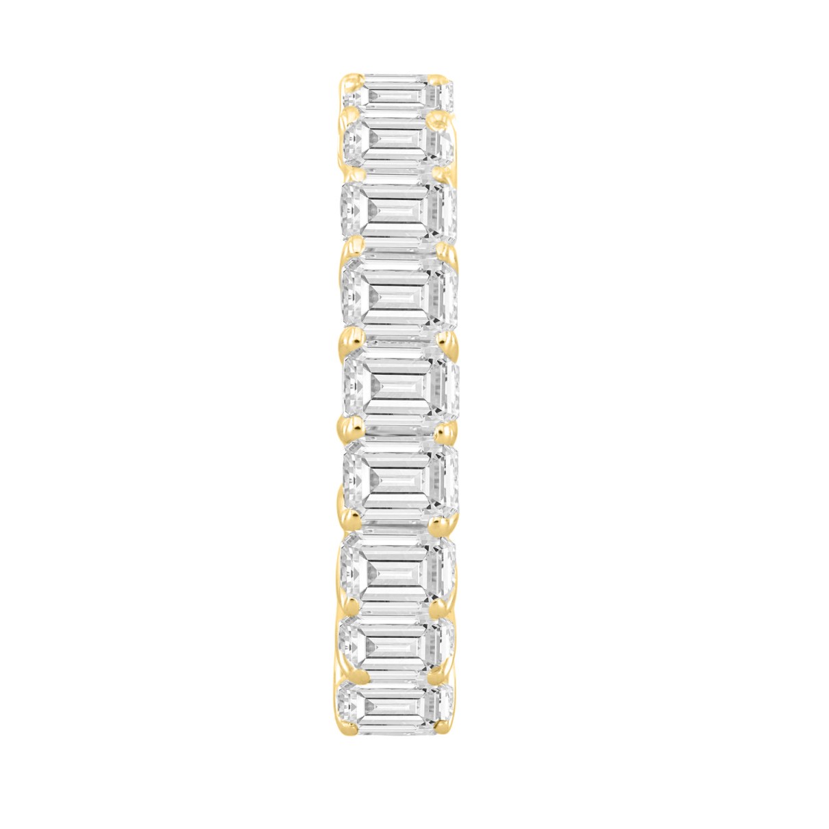 LADIES ETERNITY BAND 5 1/3CT EMERALD DIAMOND 14K YELLOW GOLD